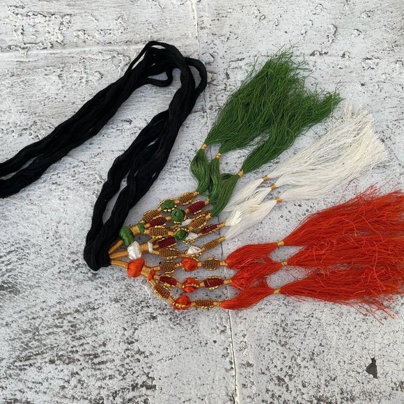 Indian Flag Color Hair Paranda Taranga Tri Color Hair Braided Prandi - Picture 5 of 10